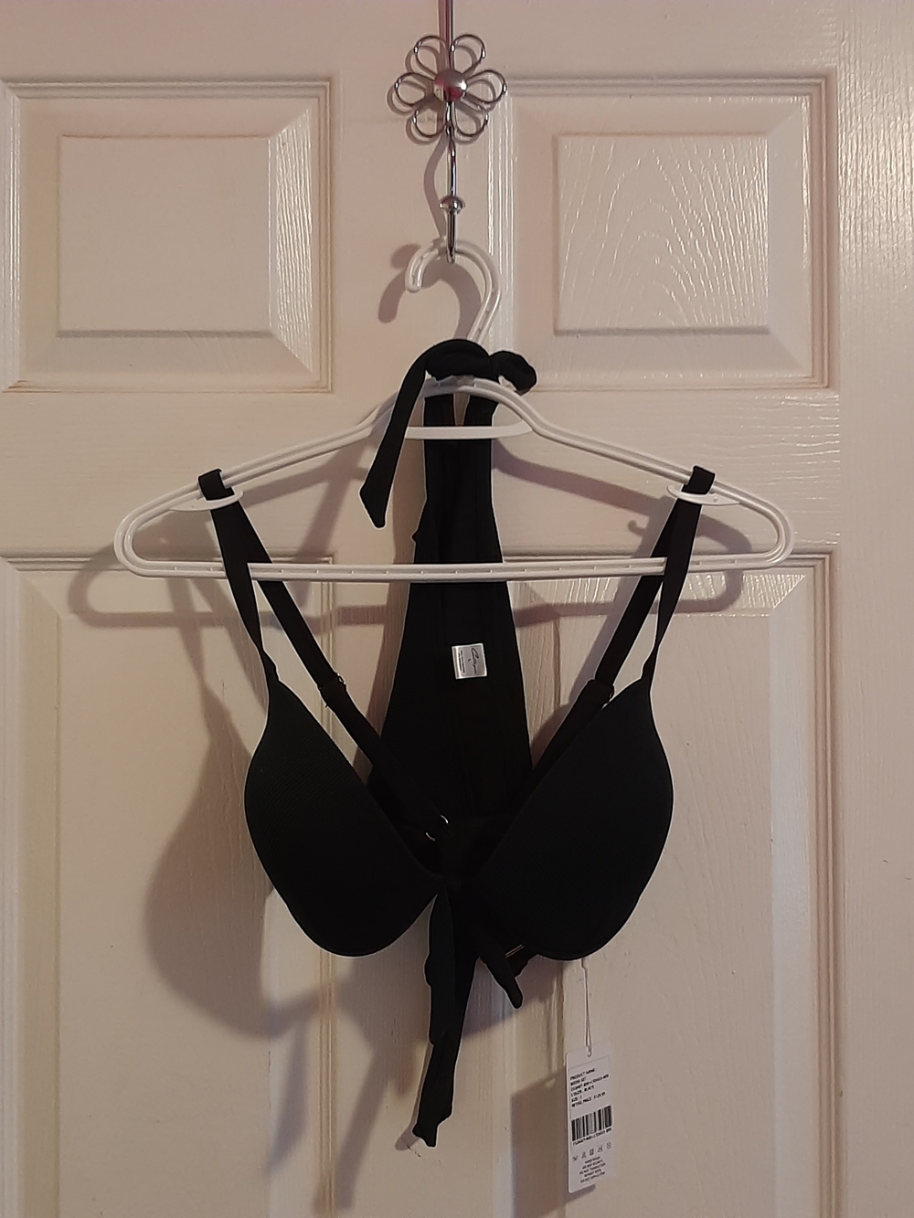 Colloyes Black Halter Push-Up Bathing Suit Set